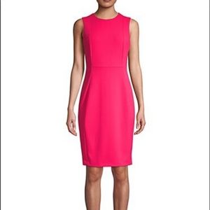 Calvin Klein Hot Pink Sleeveless Sheath Dress